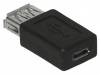 Μετατροπέας USB Θηλυκό σε Micro USB Θηλυκό Μαύρο (OEM) (BULK)